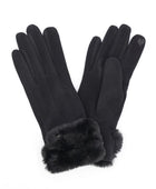 Faux Suede Fur Cuff Winter Gloves