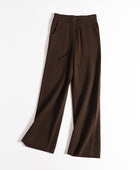 Thick Version Soft Glutinous Wool Drawstring High Waist Straight Wide Leg Pants - Body By J'ne