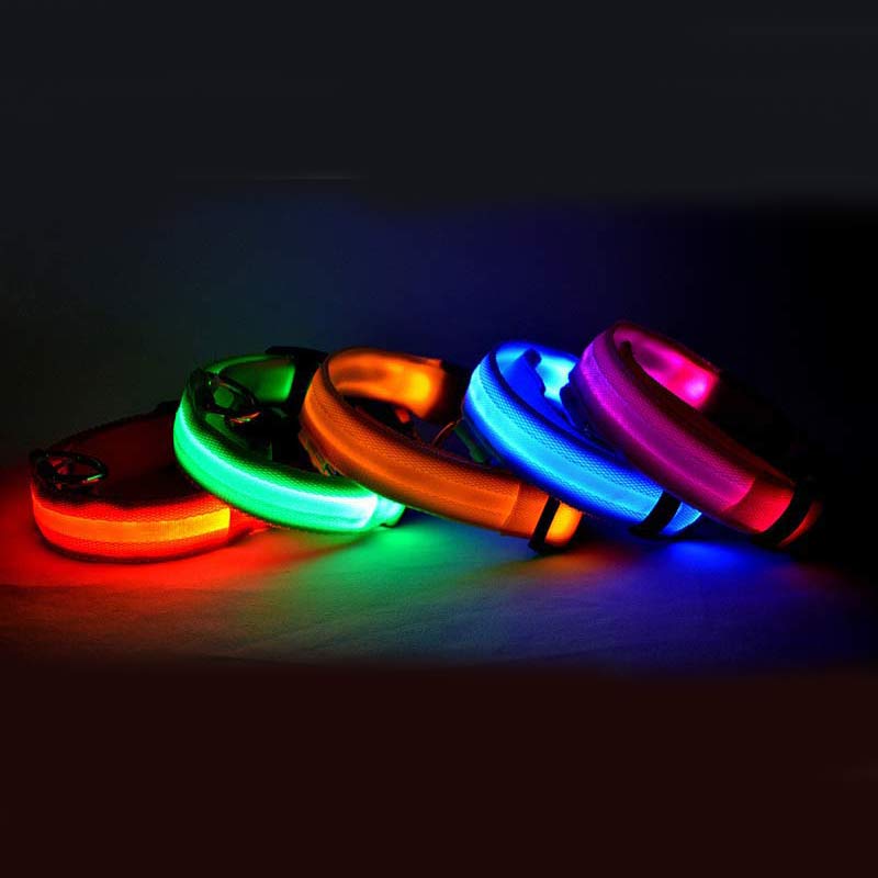 Nylon LED Luminous Night Safety Flashing Glow in the Dark Collar - Body By J'ne