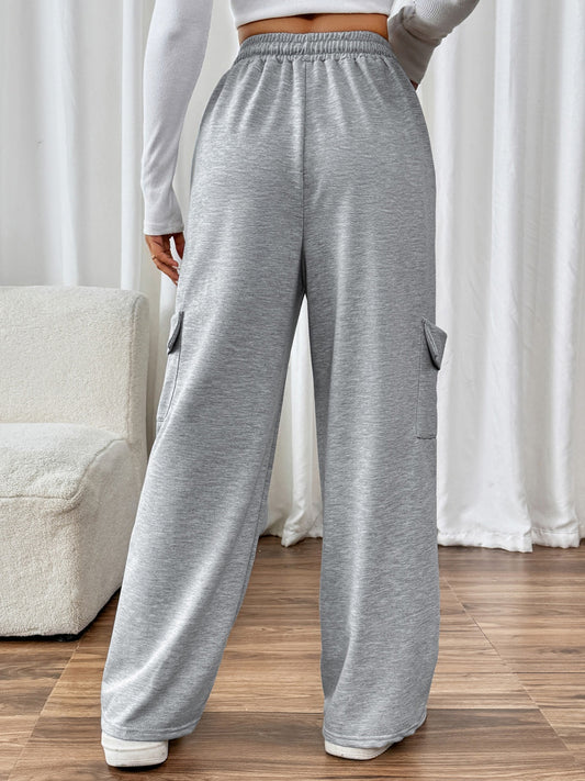 Perfee Drawstring Wide Leg Pants with Pockets - Body By J'ne