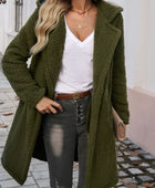 Devine Pocketed Long Sleeve Hooded Teddy Coat