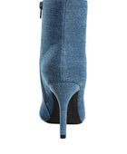 Flapper Bow Detail Denim Ankle Boots