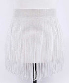 Rhinestone Slash Fringe Belt