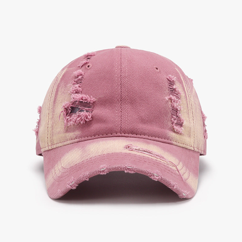 Distressed Adjustable Cotton Baseball Cap - Body By J'ne