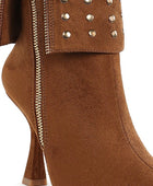 Piccini Stud Embellished Foldover Boots