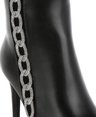 Kalina Rhinestones Chain Detail Boots