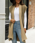 Pocketed Open Front Cap Sleeve Cardigan