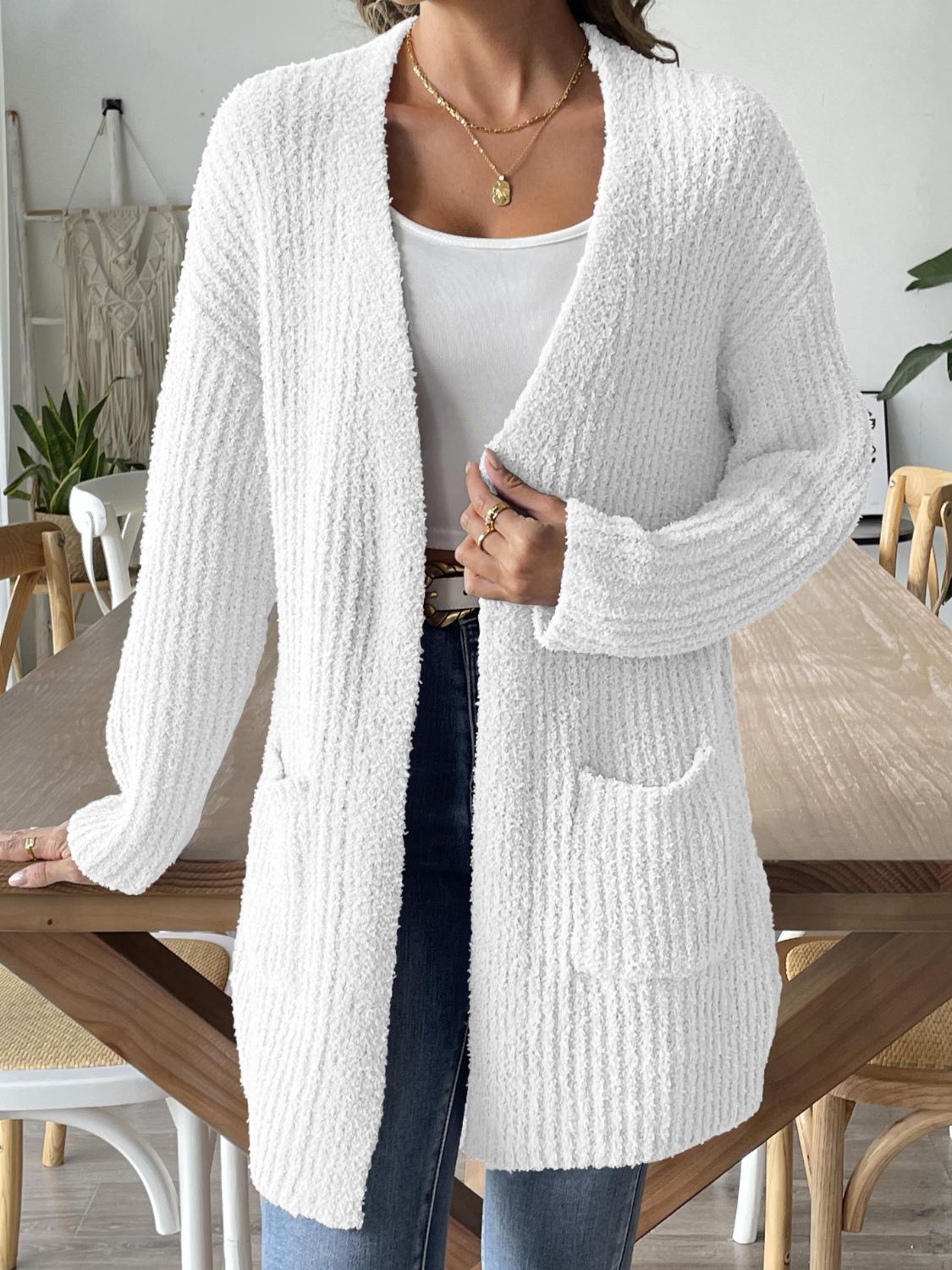 Open Front Long Sleeve Cardigan - Body By J'ne