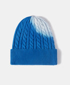 Contrast Tie-Dye Cable-Knit Cuffed Beanie