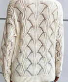 Openwork V-Neck Long Sleeve Sweater