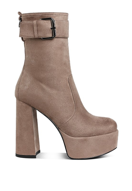 Wanderer Flared Block Heel Mid-Calf Boots - Body By J'ne