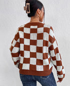 Checkered Round Neck Sweater