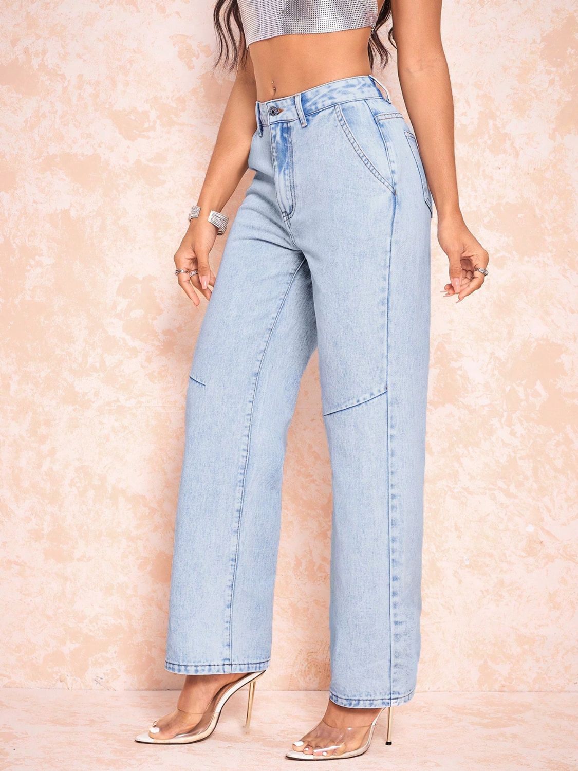 Straight Leg Jeans with Pockets - Body By J'ne