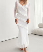 Devine Ruffled Surplice Long Sleeve Maxi Dress