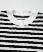 Striped Round Neck Long Sleeve Sweater