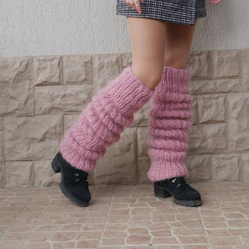 Mohair Long Tube Knitted Bunching Socks