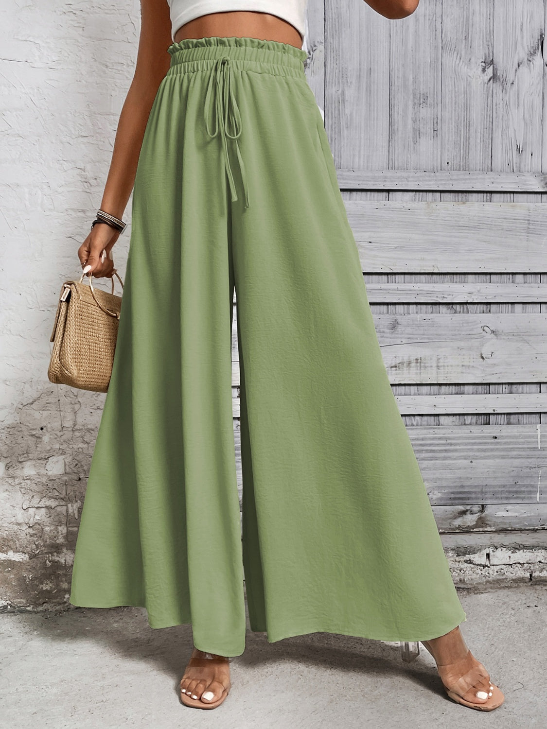 Honey Tied High Waist Wide Leg Pants - Body By J'ne