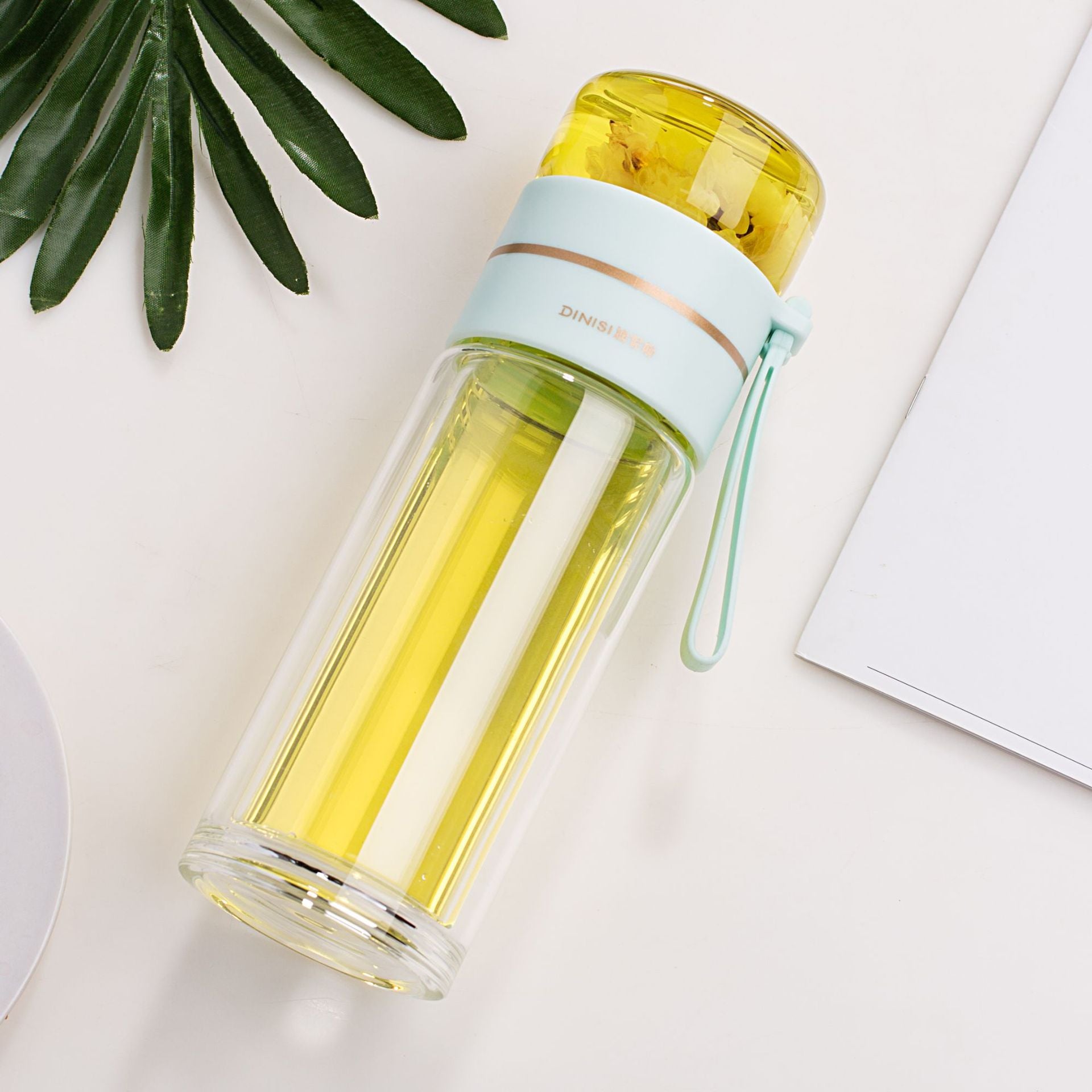 Double Wall Glass Water Bottle With Tea Infuser and Filter - Body By J'ne