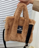 Designer Faux Fur Plush Tote Bag