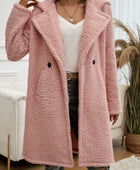 Devine Pocketed Long Sleeve Hooded Teddy Coat