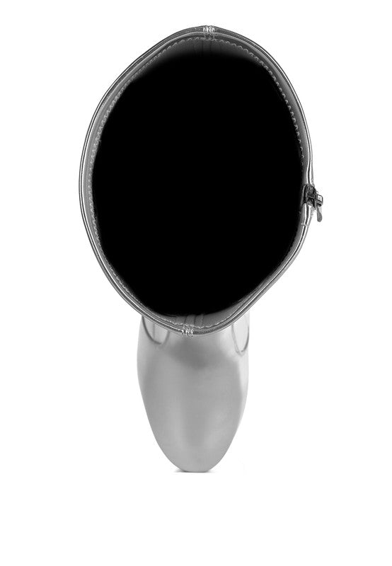 Halara Metallic Pleather Long Boots - Body By J'ne