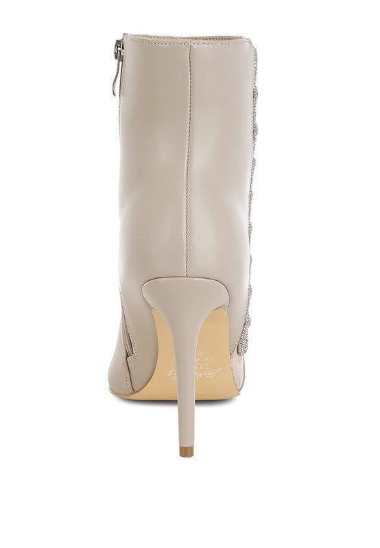 Kalina Rhinestones Chain Detail Boots - Body By J'ne