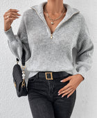 Honey Half Zip Dropped Shoulder Sweater