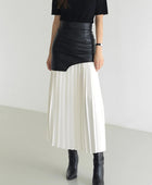 Pleated Contrast High Rise Skirt