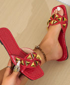 Geometric Open Toe Flat Sandals - Body By J'ne