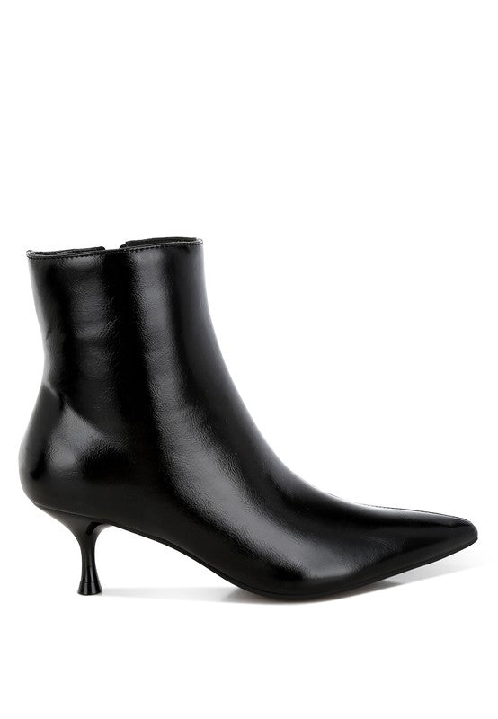 Thymus Faux Leather Kitten Heel Boots - Body By J'ne