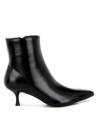 Thymus Faux Leather Kitten Heel Boots