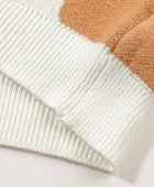 Contrast Flower Mock Neck Long Sleeve Sweater