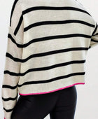 Striped Round Neck Long Sleeve Sweater