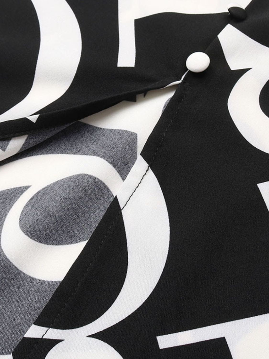 Perfee Printed V-Neck Long Sleeve Midi Dress - Body By J'ne