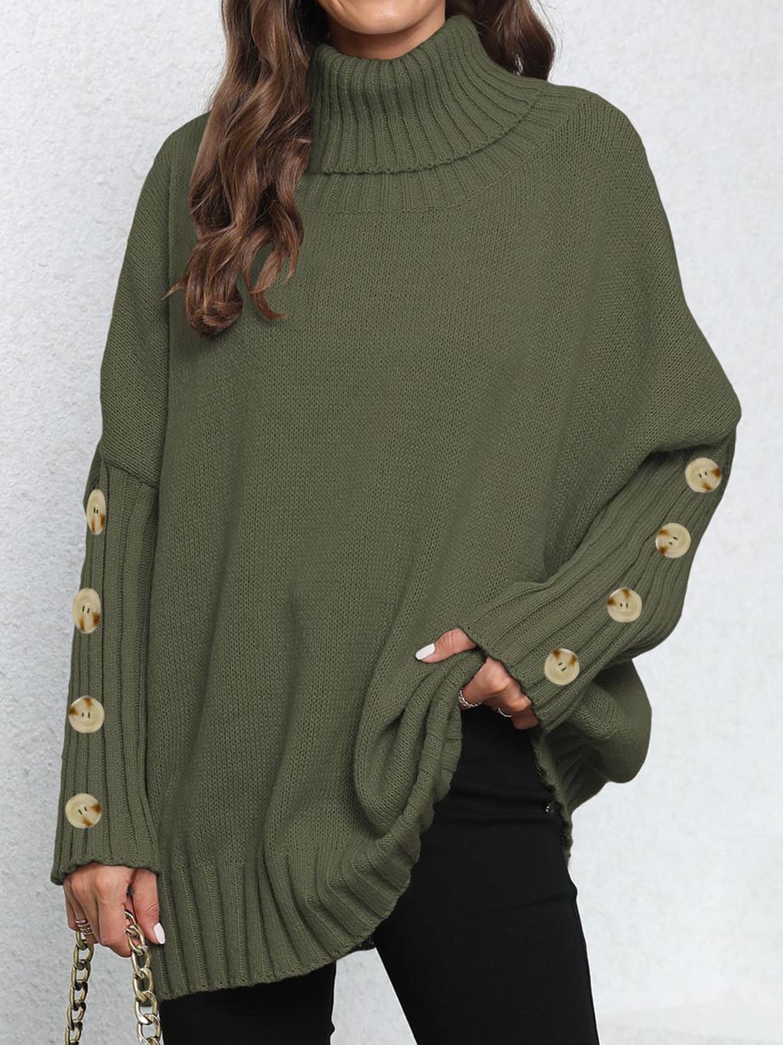 Turtleneck Long Sleeve Sweater - Body By J'ne