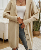 Devine Button Up Long Sleeve Hooded Cardigan