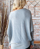 First Love Asymmetrical Hem Dolman Sleeve Sweater