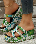 Cutout Floral Peep Toe Sandals - Body By J'ne