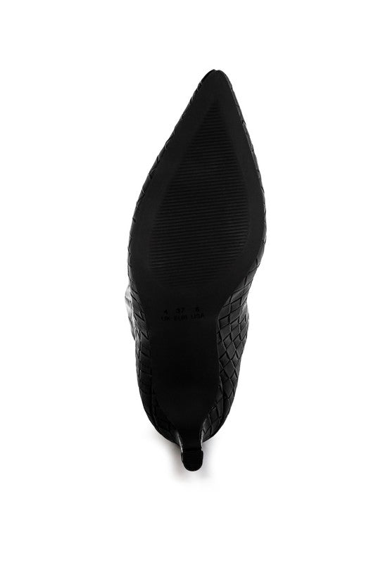 Mentha Woven Faux Leather Boots - Body By J'ne