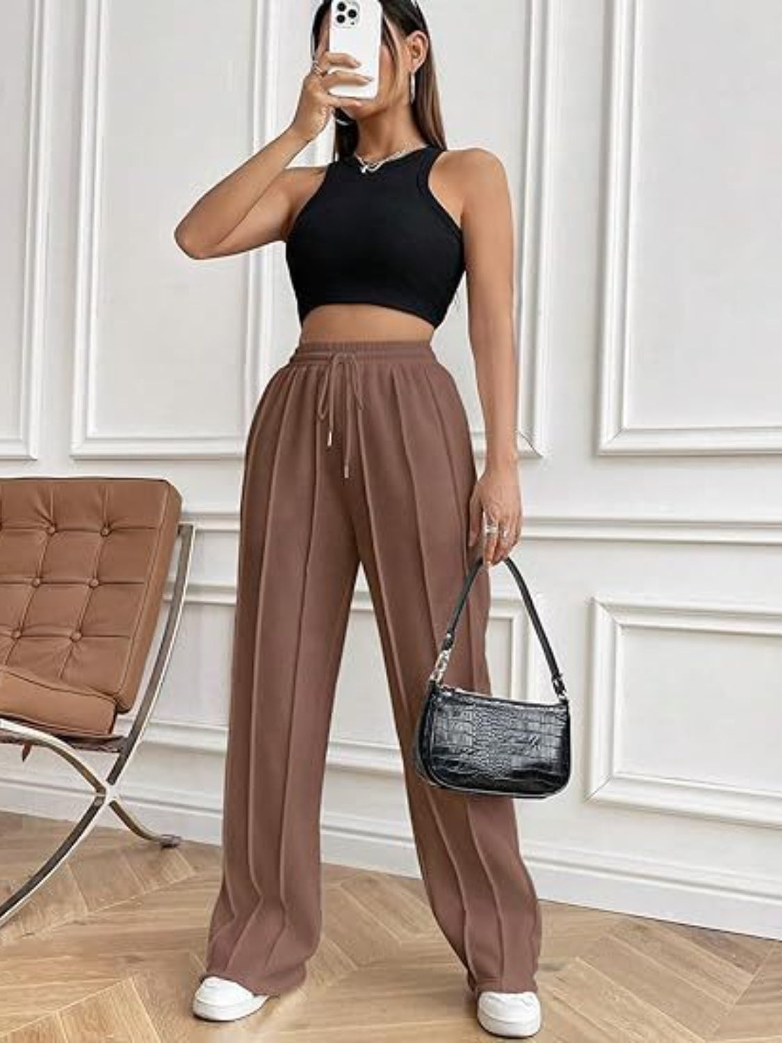 Drawstring Wide Leg Pants with Pockets - Body By J'ne