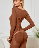 Built-In Shapewear Square Neck Long Sleeve Maxi Dress