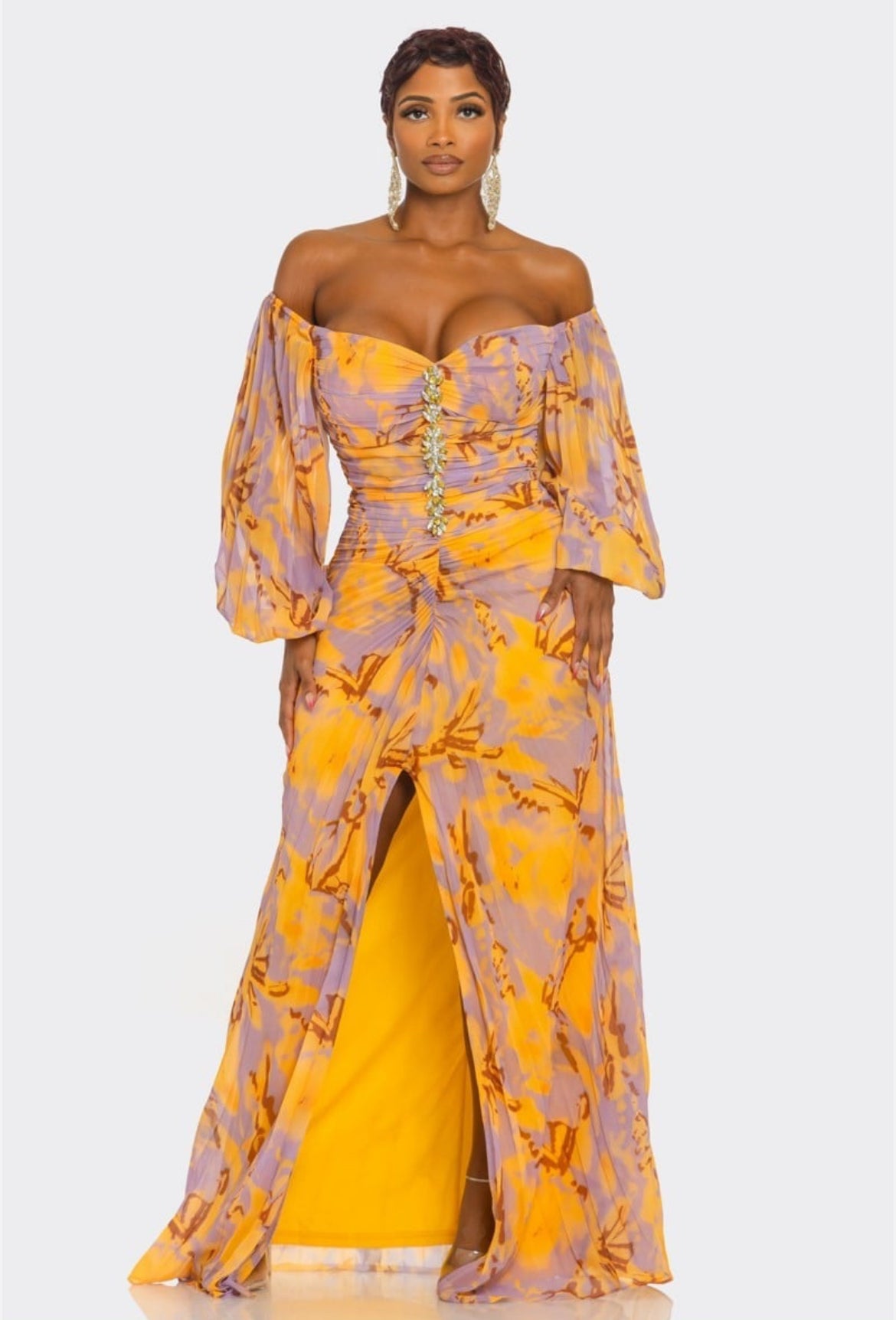 Champagne and Roses Maxi Dress - Body By J'ne