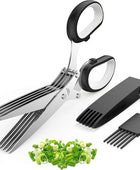 Herb Scissors With Multi Blades Stainless Steel Fast Cutting Shear Kitchen Tool