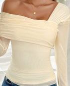 Devine Ruched Asymmetrical Long Sleeve T-Shirt