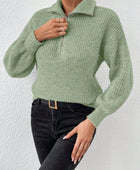 Honey Half Zip Dropped Shoulder Sweater