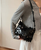 Sequin Knotted Straps Shoulder Bag