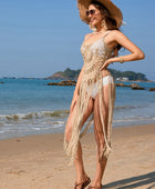 Fringe Openwork Spaghetti Strap Cover-Up - Body By J'ne