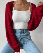 Honey Open Front Long Sleeve Cropped Cardigan