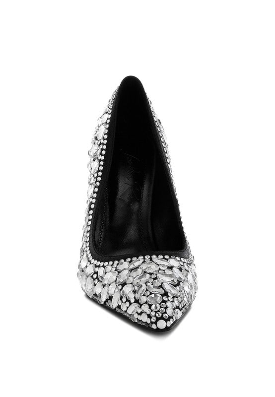 Iceout Diamante & Rhinestone Embellishments Pumps - Body By J'ne
