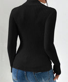 Twist Front Ribbed Long Sleeve Sweater